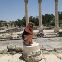 Marina Rothberg on site at Beth She'an in southern Israel.